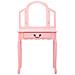 Tavolo Da Trucco Con Sgabello Rosa 65x36x128 Cm Paulownia E Mdf - Foto miniatura 3