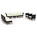 Set Divani Da Giardino 10 Pz Polyrattan Legno Di Eucalipto Nero - Foto miniatura 1