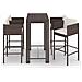 Set Da Bar Da Giardino 5 Pz Con Cuscini In Polyrattan Marrone - Foto miniatura 2
