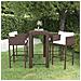 Set Da Bar Da Giardino 5 Pz Con Cuscini In Polyrattan Marrone - Foto miniatura 1