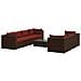 Set Divani Da Giardino 8 Pz Con Cuscini In Polyrattan Marrone - Foto miniatura 1