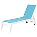 Lettino Barbados In Textilene Blu - Alluminio Bianco - Foto miniatura 1