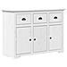Credenza Bodo 115x43x79,5 Cm In Legno Massello Di Pino Bianco - Foto miniatura 2