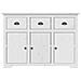 Credenza Bodo 115x43x79,5 Cm In Legno Massello Di Pino Bianco - Foto miniatura 3