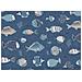 Telo Arredo Multiuso Linea Pensieri Delicati In 100% Cotone Disegno Oceano Singolo Blu - Foto miniatura 4