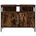 Mobile Lavabo Bagno Rovere Fumo 60x30x60 Cm Legno Multistrato - Foto miniatura 3