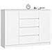 Cassettiera K140, 2 ante e 4 cassetti, 138x40x99 cm, Colore Bianco - Foto miniatura 1