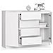 Cassettiera K140, 2 ante e 4 cassetti, 138x40x99 cm, Colore Bianco - Foto miniatura 2