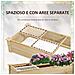 Letto Rialzato Per Orto E Giardino Con Divisorio Interno E Fondo Aperto, 237x60x25cm, Legno Naturale - Foto miniatura 4