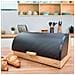 Bb1162 Portapane Da Tavola In Legno Di Bambù, Coperchio Scorrevole, Bread Box Per Pane Nero - Foto miniatura 3