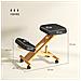 Sedia Ergonomica Posturale con Inginocchiatoio, Altezza Regolabile e Rotelle in Legno, Nero - Foto miniatura 4