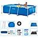 Piscina Fuori Terra - Rettangolo - 260x160x65 Cm - Blu - Include Accessori Coordinati A100 - Foto miniatura 1