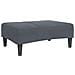 Divano Letto 2 Posti con Poggiapiedi Grigio Scuro in Velluto - Foto miniatura 7