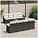 Set di Sofà da Giardino 9 Pezzi con Cuscini Polyrattan Nero - Foto miniatura 3