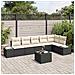Set Divano da Giardino 6 Pezzi con Cuscini Nero Polyrattan - Foto miniatura 2