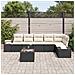 Set Divano da Giardino 6 Pezzi con Cuscini Nero Polyrattan - Foto miniatura 3