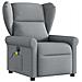 Poltrona Reclinabile Massaggio Elettrica Grigio Chiaro Tessuto - Foto miniatura 3