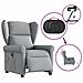Poltrona Reclinabile Massaggio Elettrica Grigio Chiaro Tessuto - Foto miniatura 8