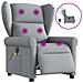Poltrona Reclinabile Massaggio Elettrica Grigio Chiaro Tessuto - Foto miniatura 9
