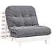 Divano Letto Futon con Materasso Bianco 80x206x11cm Legno Pino - Foto miniatura 1
