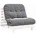 Divano Letto Futon con Materasso Bianco 80x206x11cm Legno Pino - Foto miniatura 4