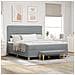 Letto Box Spring con Materasso e Panchina Grigio Chiaro 180x200 cm Tessuto - Foto miniatura 2