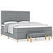 Letto Box Spring con Materasso e Panchina Grigio Chiaro 180x200 cm Tessuto - Foto miniatura 4