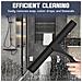 Set Tergivetro Nero In Acciaio Inossidabile Con Ganci - Ideale Per Bagno, Balcone E Finestrini Auto  12 Pollici - Foto miniatura 4