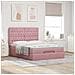 Struttura Letto Pouf con Materassi Rosa 140x200 cm in Velluto - Foto miniatura 3