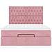 Struttura Letto Pouf con Materassi Rosa 140x200 cm in Velluto - Foto miniatura 7