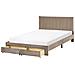 Letto Con Cassetti Contenitori Velluto Lonzac 140 X 200 Cm Tortora - Foto miniatura 2