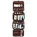 Borsa Da Toilette Da Viaggio 3-in-1 - Organizer Portatile In Pelle Pu Con Gancio E Scomparti Multipli Brown - Foto miniatura 5
