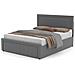 Nashville Letto Contemporaneo Con Contenitore 160x200cm In Velluto Grigio - Foto miniatura 2