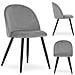 BELLO Chair Set di 2 sedie in velluto grigio chiaro con gambe nere - Foto miniatura 6