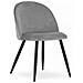 BELLO Chair Set di 2 sedie in velluto grigio chiaro con gambe nere - Foto miniatura 2