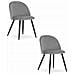 BELLO Chair Set di 2 sedie in velluto grigio chiaro con gambe nere - Foto miniatura 1