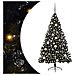 Albero di Natale artificiale con luci integrate Nero 180 cm PVC - Foto miniatura 1