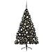 Albero di Natale artificiale con luci integrate Nero 180 cm PVC - Foto miniatura 3