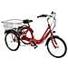 Bici E-bike A Tre Ruote Misura 24 Cambio 6v E-tr24 Motore E Batteria Ansmann 250w 36v 11.4ah Tricilcletta In Alluminio - 47 Rosso - Foto miniatura 1