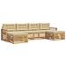 Set divani 6 pcs Bianco e Beige Legno di Acacia Massello - Foto miniatura 1