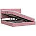 Letto con contenitore e materasso Rosa 200 x 200 cm Velluto - Foto miniatura 1