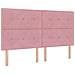 Letto con contenitore e materasso Rosa 200 x 200 cm Velluto - Foto miniatura 4