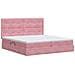 Letto con contenitore e materasso Rosa 200 x 200 cm Velluto - Foto miniatura 8