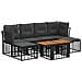 Set Divano da Giardino 7 pz Nero e Grigio scuro polyrattan - Foto miniatura 1