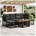 Set Divano da Giardino 7 pz Nero e Grigio scuro polyrattan - Foto miniatura 8