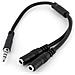 Cavo Sdoppiatore per Cuffie 3.5mm - Adattatore per Auricolare da 3.5mm Maschio a 2 Femmine - Cavo audio 4pin M a 3 pin F - Foto miniatura 1