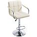 Sgabello Design Lucy V2 In Similpelle I Sedia Sgabello Con Schienale Girevole E Regolabile H 63-84 CM I Sedia Bar Con Braccioli Crema - Foto miniatura 1