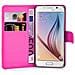 Custodia Compatibile Con Samsung Galaxy S6 In Rosa Vivo - Coperchio Protettiva Con Chiusura Magnetica, Funzione Stand E Tasca Per Le Carte - Foto miniatura 2