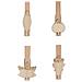 8 Clip Clip In Legno Con Foglie Dorate - Foto miniatura 1