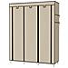 Armadio Spogliatoio In Tessuto Con Ante Zip E Tasche Laterali Home Misure 170x127x45cm Beige - Foto miniatura 2